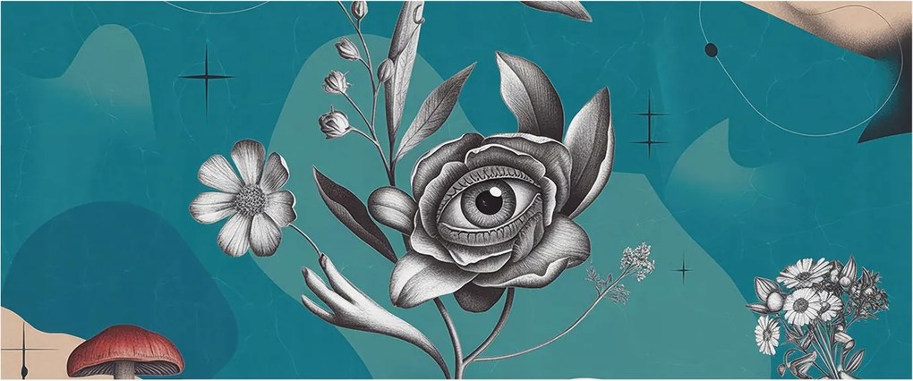 Dekoratív Fotótapéta Hálószobába Virágos szem 250x104 Ragasztó