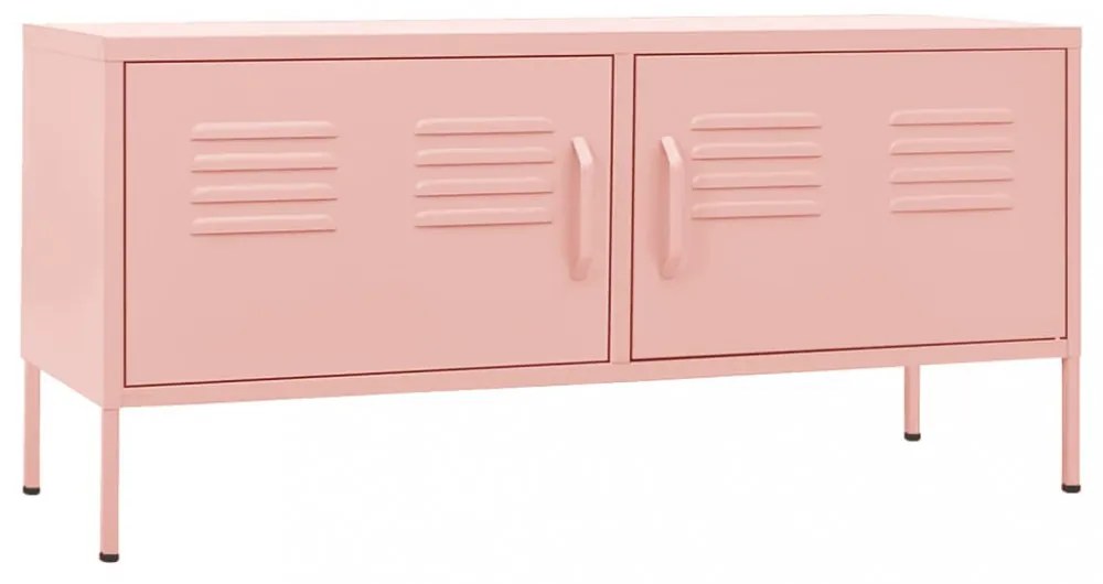 rózsaszín acél TV-szekrény 105 x 35 x 50 cm