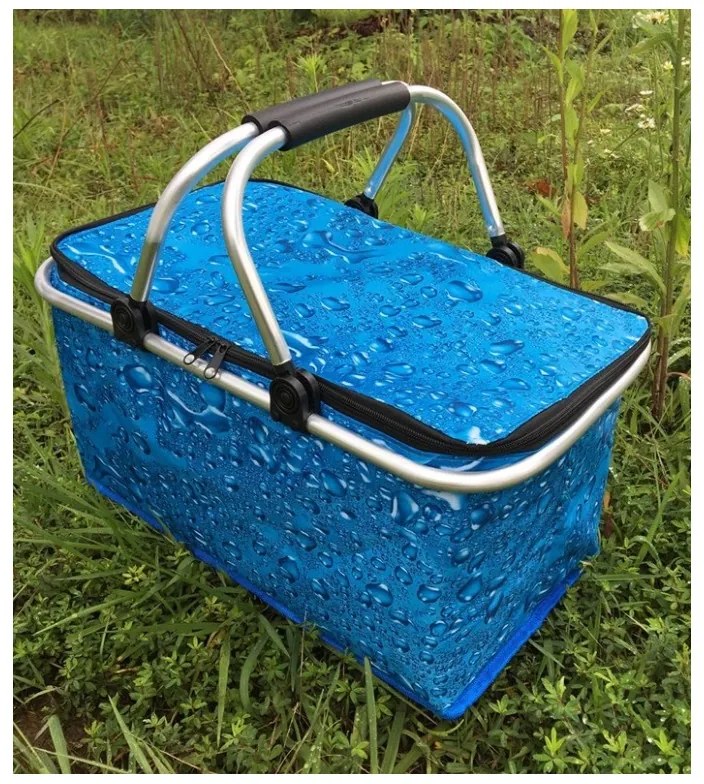 Összecsukható piknik termo kosár COOLANZA, kék