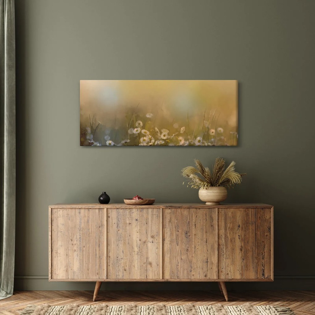 Kép - százszorszép olajfestmény (120x50 cm)