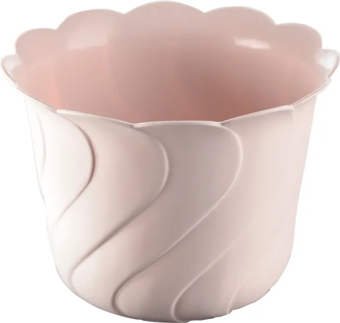 Műanyag kaspó állvány nélkül „Batik” (d=30 cm; 7 l) krémszínű