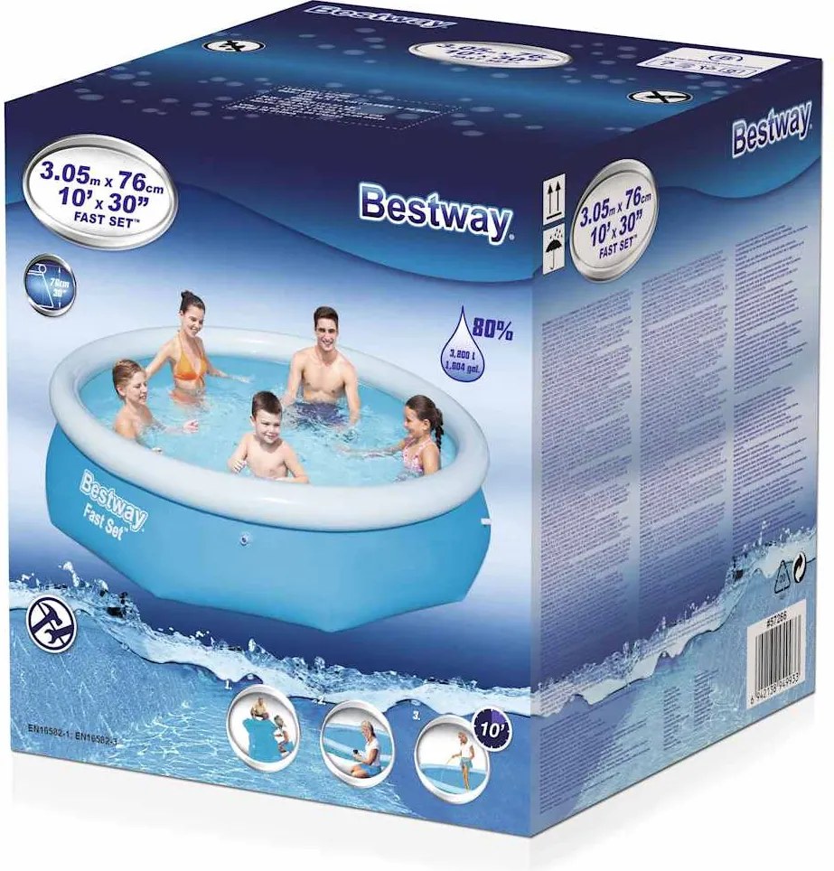 Bestway Fast Set 57266 kerek felfújható fürdőmedence 305 x 76 cm