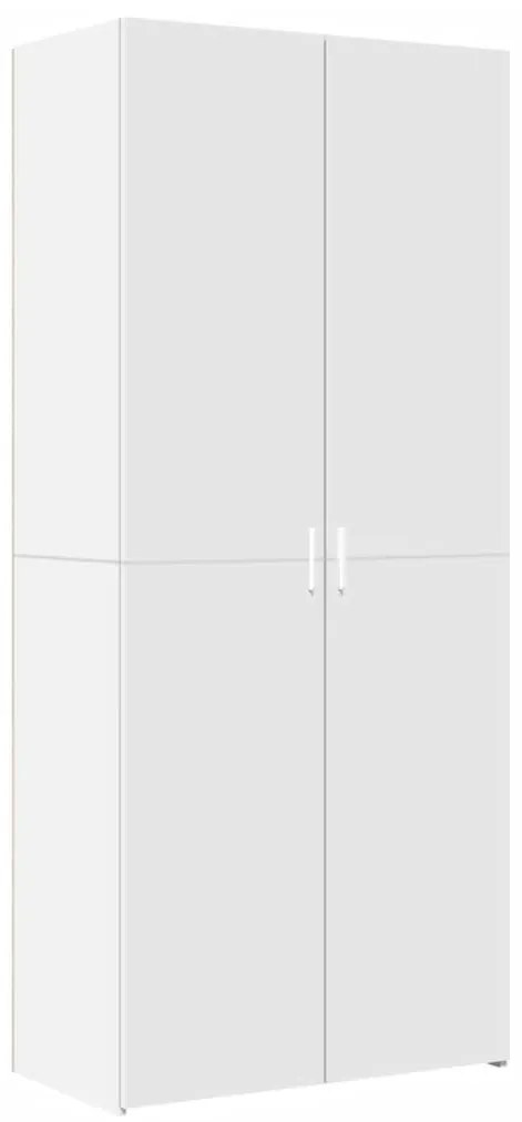 fehér szerelt fa tárolószekrény 80 x 42,5 x 225 cm