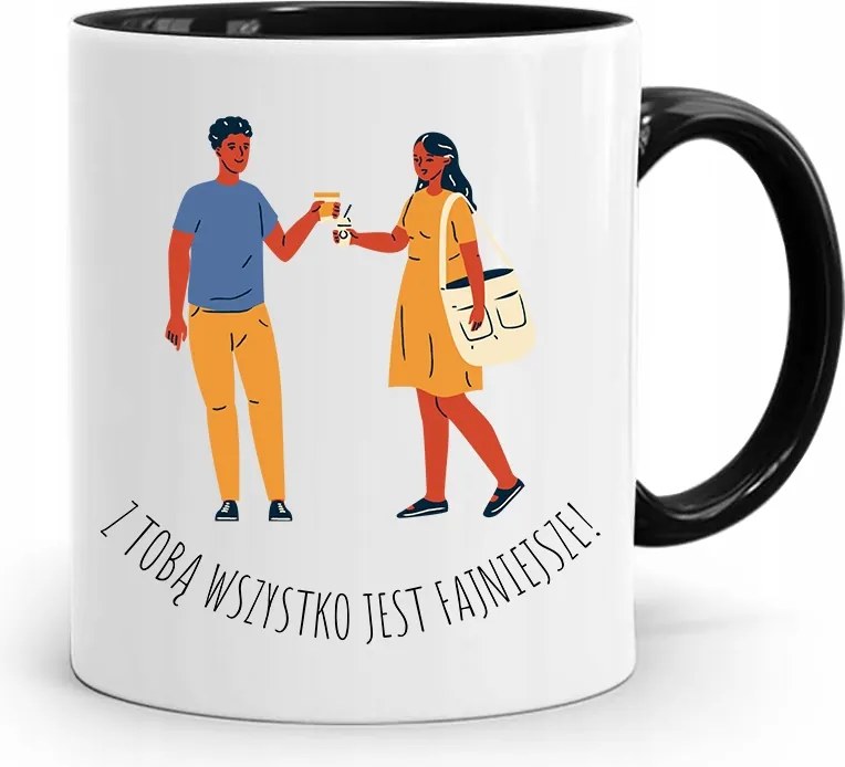 Fekete Bögre Barátnak Minden Menőbb, fényképes nyomattal