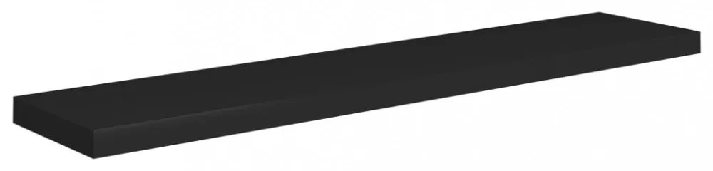 fekete MDF lebegő fali polc 120 x 23,5 x 3,8 cm
