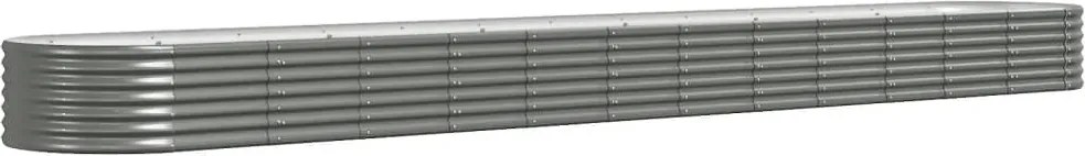 vidaXL szürke horganyzott acél kerti magaságyás 512x80x36 cm