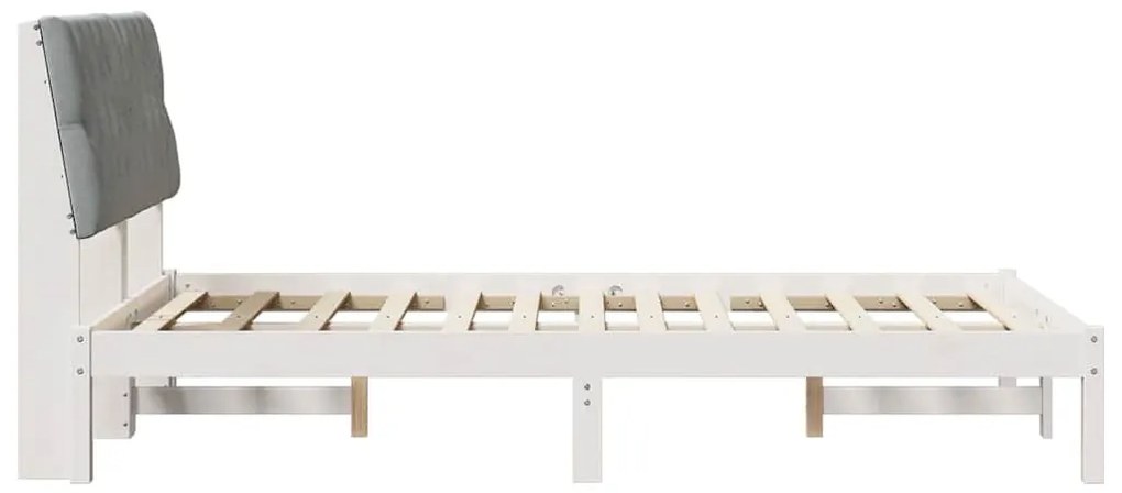 Ágykeret Kárpitozott Fejtámlával fejtámlával Fehér 120 x 190 cm