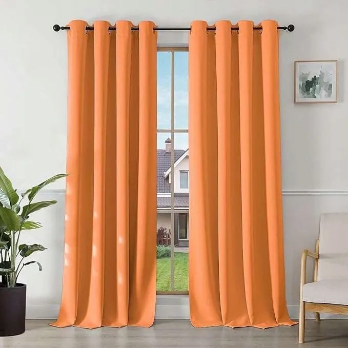 Thermo sötétítő függöny átvezetőkkel narancssárga 140x245cm 2db