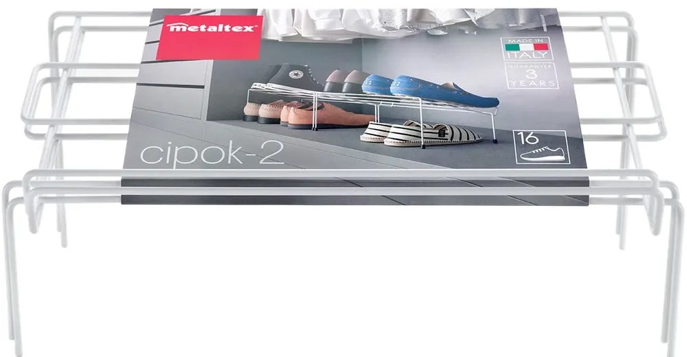 Cipok 2 db rozsdamentes acél fehér cipőtartó - Metaltex