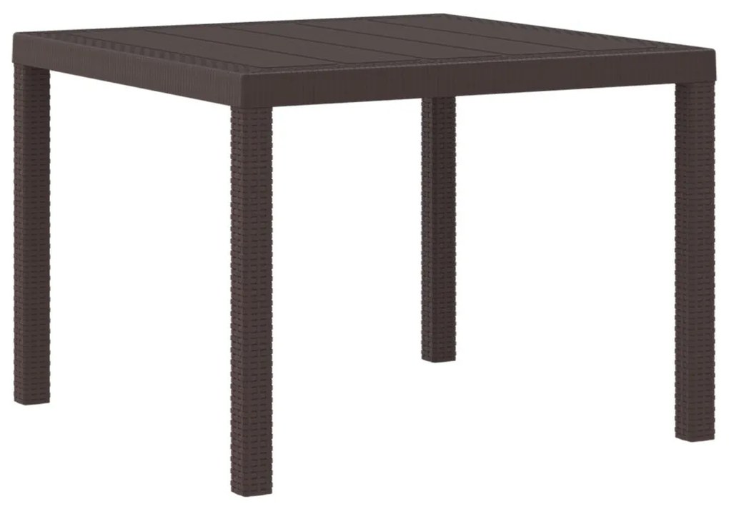 5 Részes Kerti Étkező Szett Barna Poly Rattan