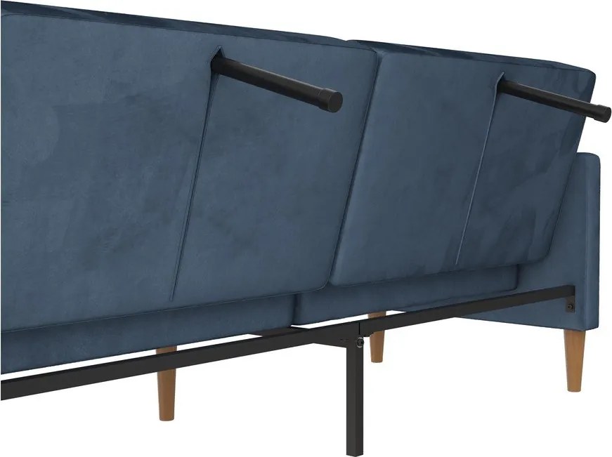 Kék bársony kinyitható kanapé 207 cm Lilly – Støraa
