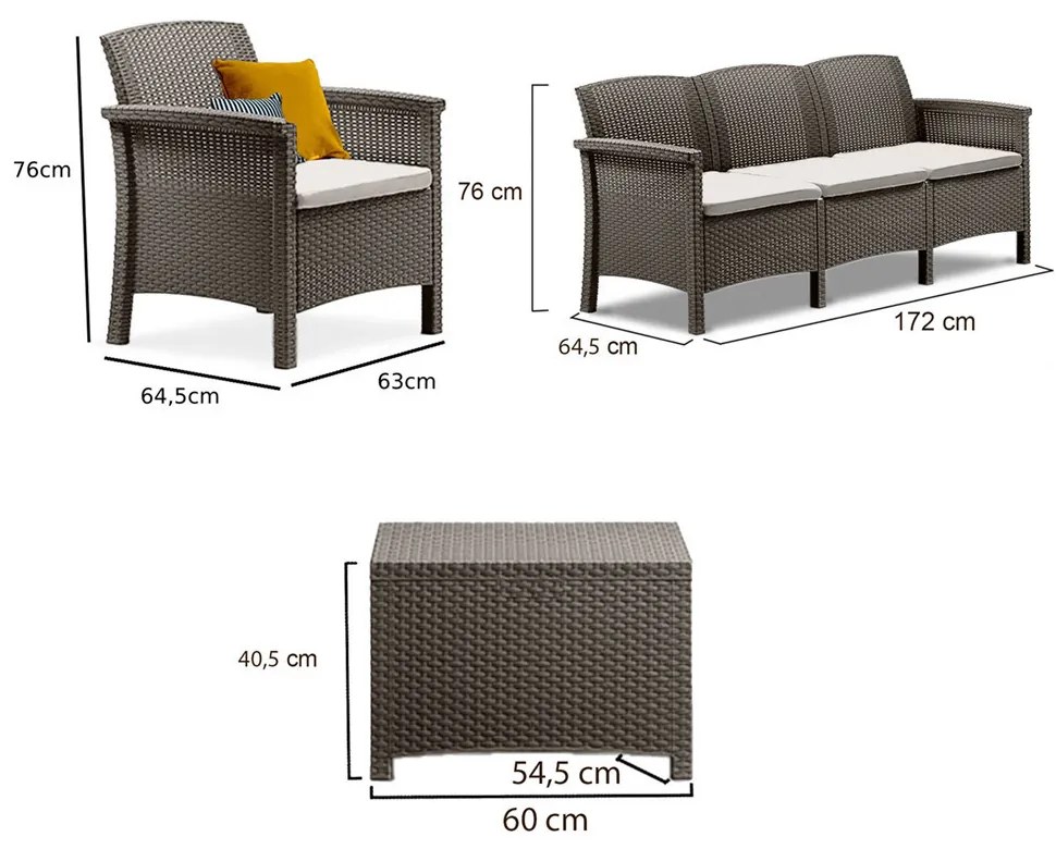 Venus 5 személyes kerti bútor garnitúra