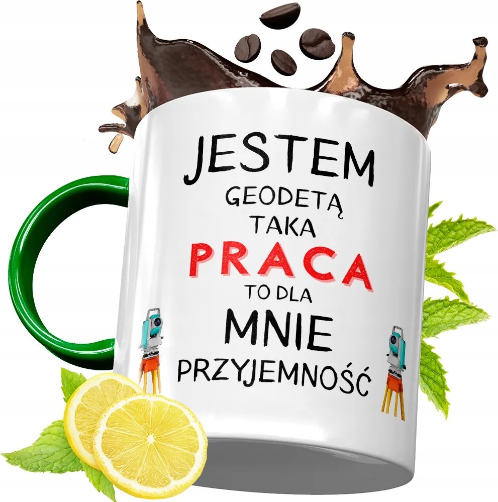 Zöld Bögre Földmérőnek Születésnapra Ajándék fényképes nyomattal