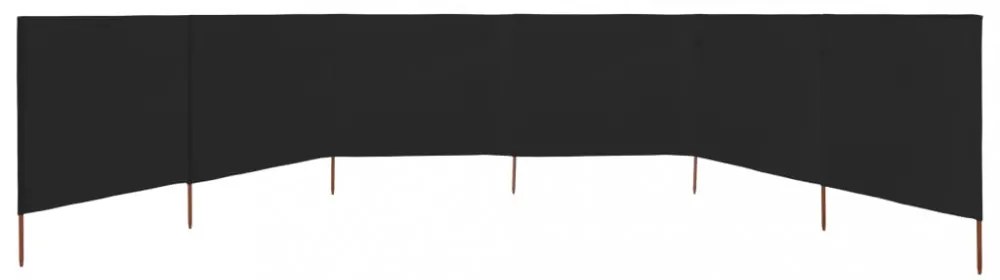 fekete szövet 6-paneles szélfogó 800 x 160 cm
