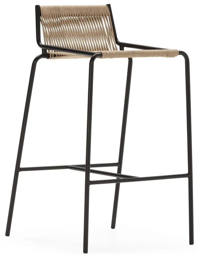 Bézs fém bárszék (ülésmagasság 65 cm) Emily – Marckeric