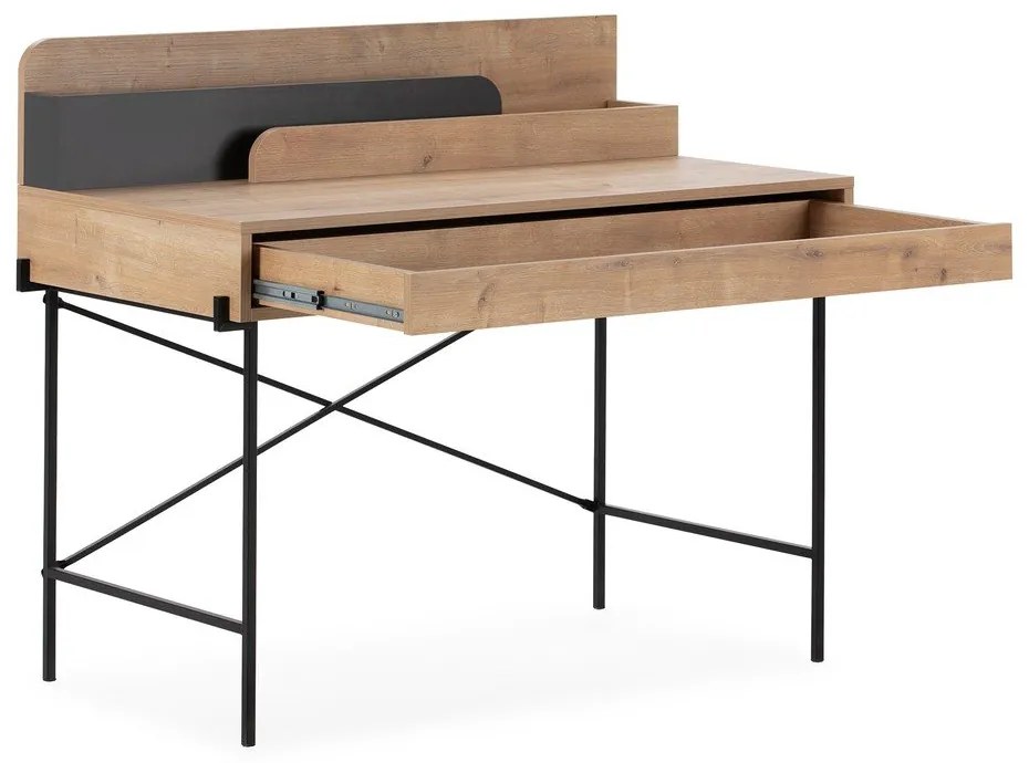 Tölgyfa szekreter típusú íróasztal 60x113 cm Lila – Marckeric