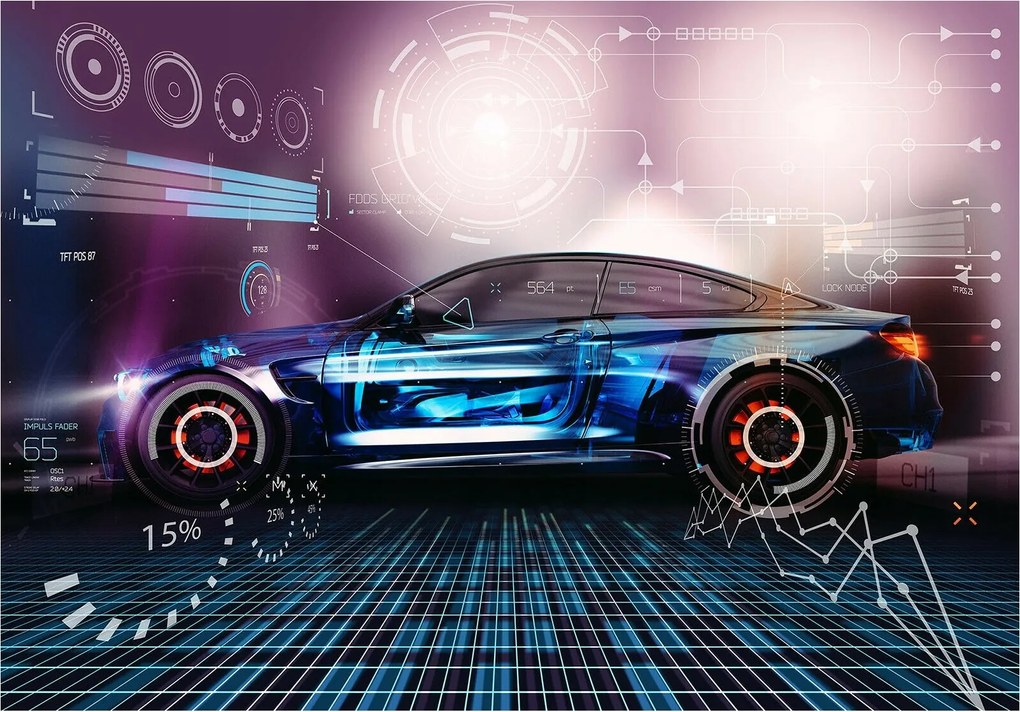 Fotótapéta Autó Sport Autó Fiú Ifjúsági Tapéta 368x254