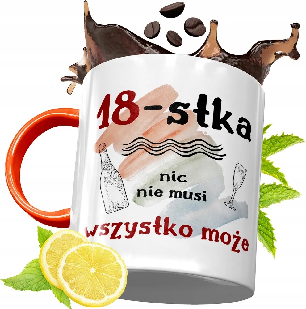 Narancssárga Szülinapi Bögre 18 18STE Ajándék fényképes nyomtatással