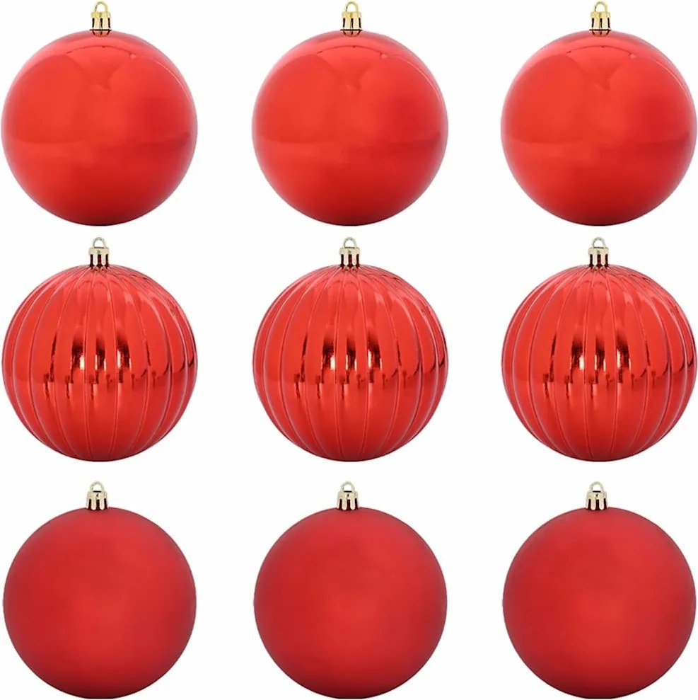 vidaXL Karácsonyi Díszszett XL 9 pcs Piros Műanyag