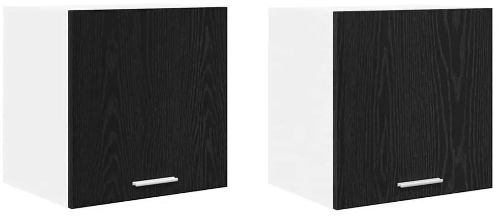 Függő szekrény Riga 2 pcs Fekete tölgy és fehér 40 x 31 x 40 cm