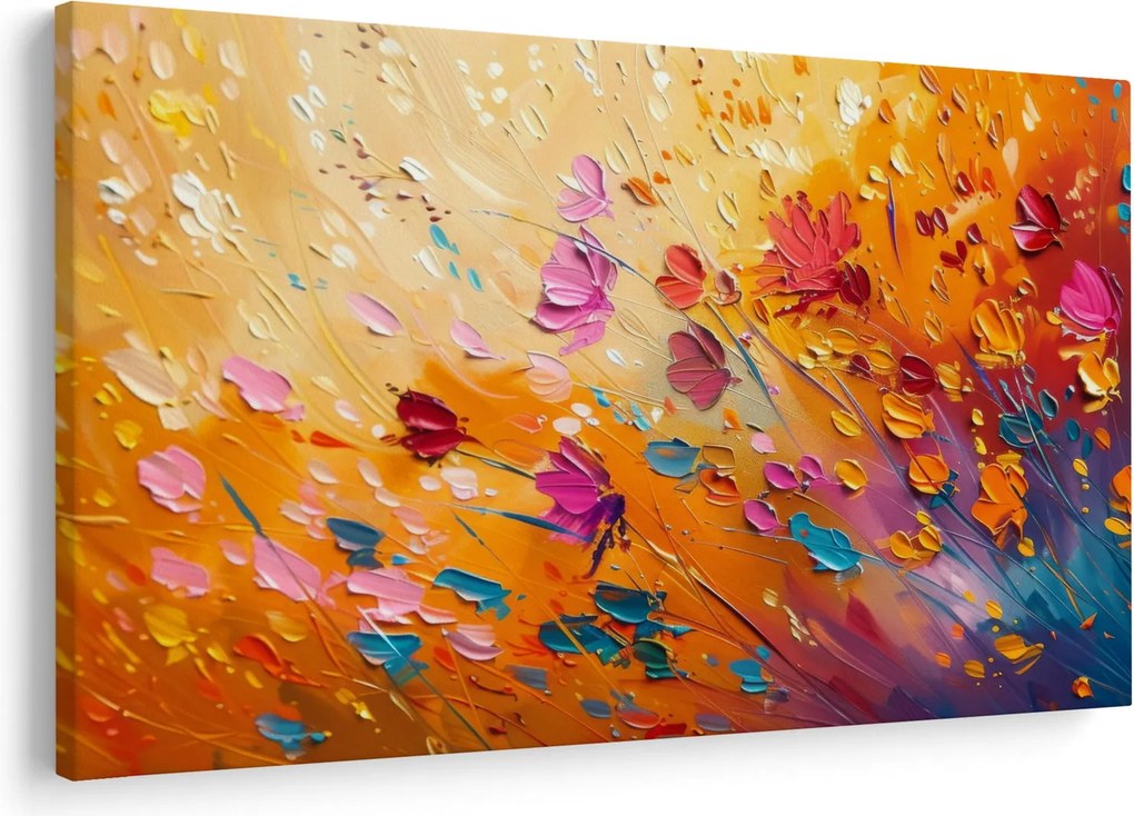 Kép - Színes virágok festése (90x60 cm)