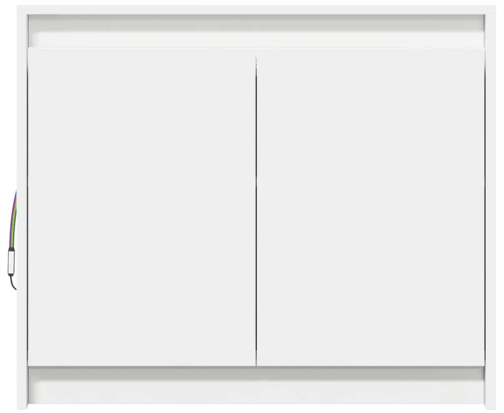 fehér szerelt fa tálalószekrény LED-del 72 x 34 x 61 cm