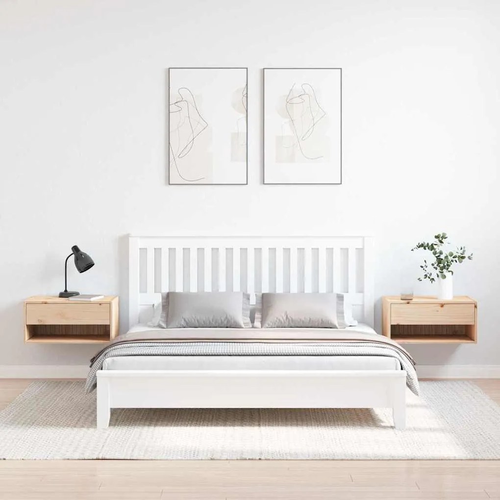 Éjjeli asztal 2 pcs Barna 50 x 32.5 x 24 cm Tömör fenyőfa