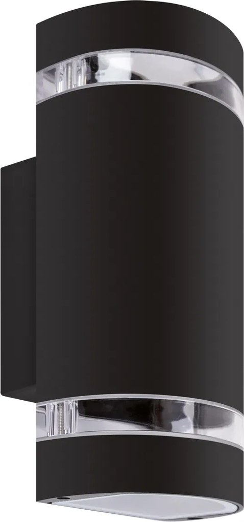 Bruno kültéri kerti homlokzati fali lámpa 2xGU10 C IP54 fekete