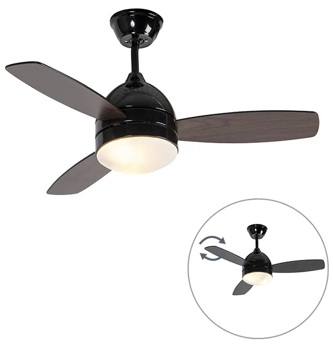 Mennyezeti ventilátor fekete fa mintával 96 cm távirányítóval - Rotar