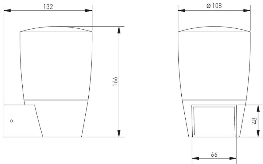Lámpa Kerti lámpatest TORO-AU, E27, MAX.15W, IP54, AC220-240V, 50-60Hz, falra szerelhető, fekete