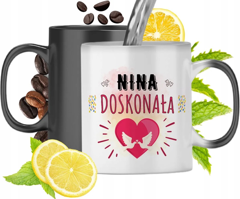 Mágikus Bögre Nina Fekete Matt Nyomtatott Fotóval 330ml