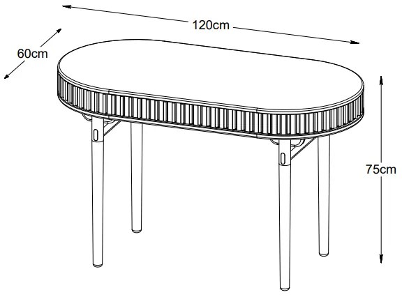 Design íróasztal Wally 120 cm természetes tölgy