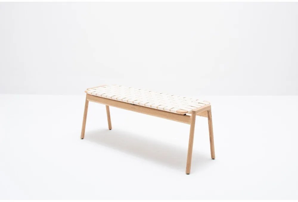 Fehér-natúr színű pad Klupa - Gazzda