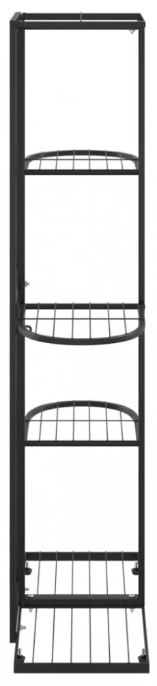 fekete 5 szintes acél virágtartó állvány 43 x 22 x 98 cm