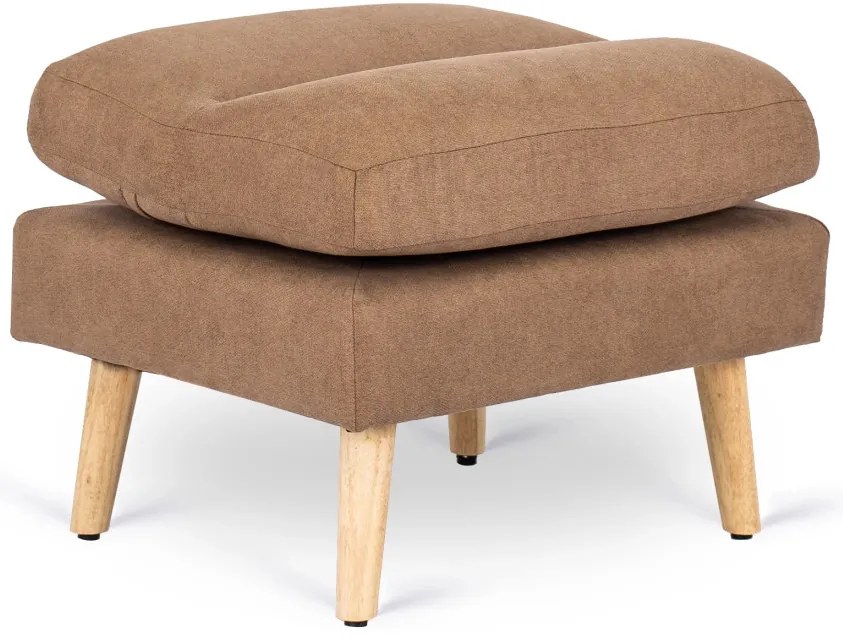 Kényelmes Fotel Barna Színben Lábtartóval. HENRY