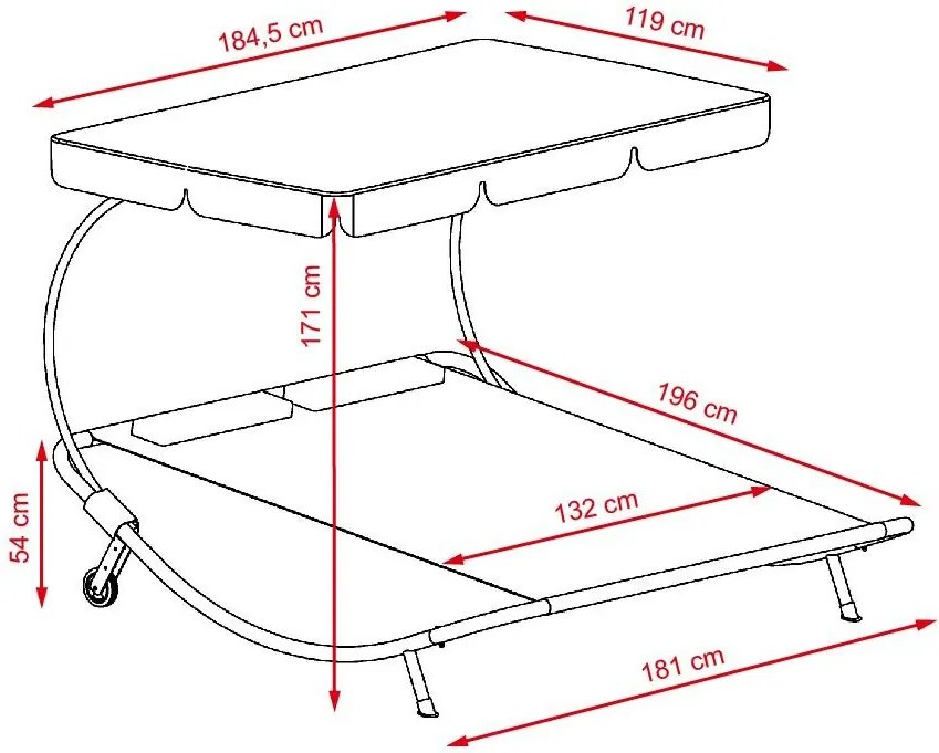 Craftfield Bahama 2 személyes pihenőágy, szürke