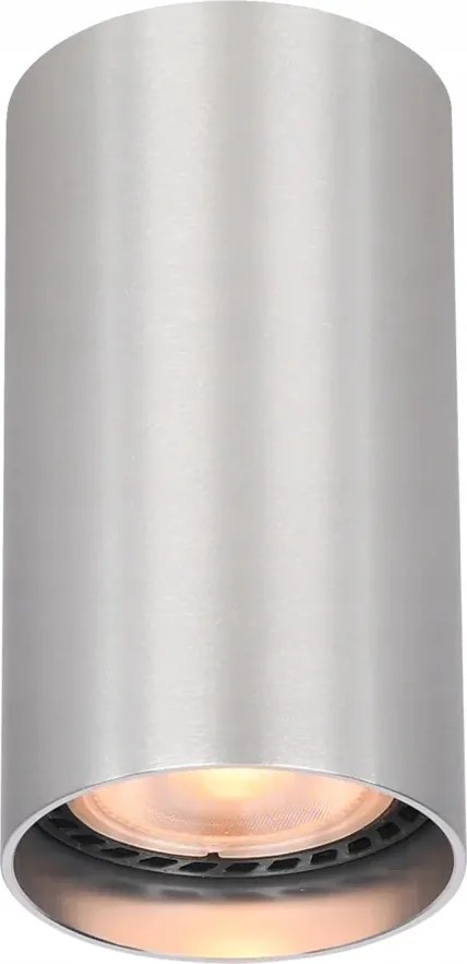 Mennyezeti spot lámpa ezüst kerek cső 10 cm Italux spot nappaliba