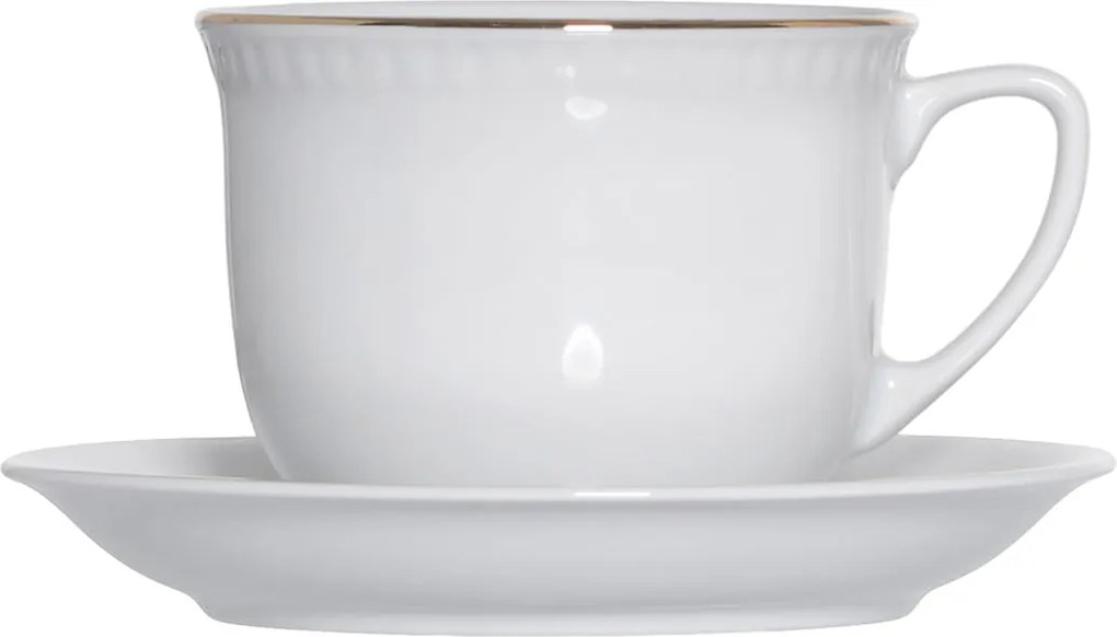 Lubiana Bécsi Csésze Szett Kávéscsésze Csészealjjal Arany Csíkos 300ML 16CM