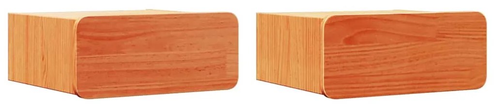 Éjjeli asztal 2 pcs Viaszbarna 39 x 34 x 16.5 cm Tömör fenyőfa