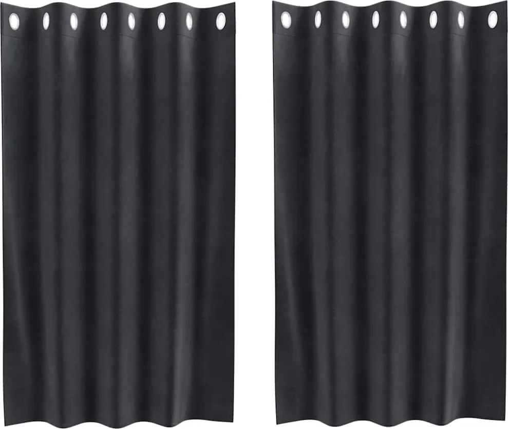 vidaXL Sötétítő függönyök 2 pcs Sötétszürke 140 x 140 cm Bársony