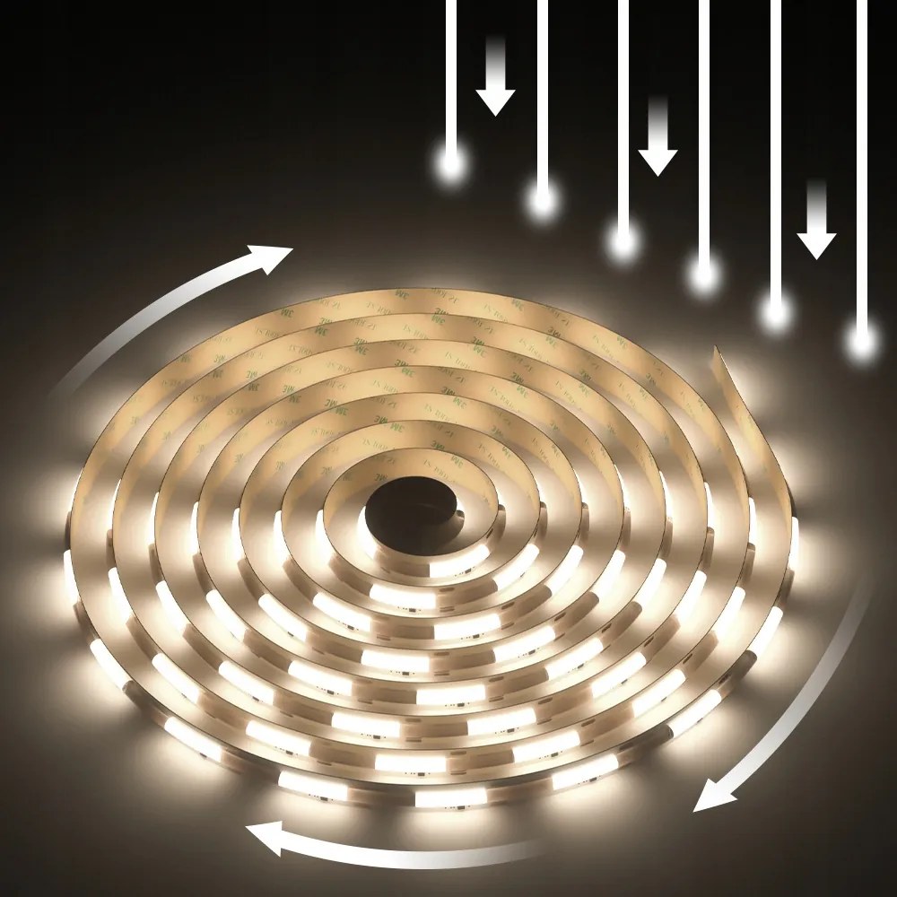 Digitális Led szalag Cob Wled WS2811 áramló Semleges Fehér 360 LED/m 24V 5m