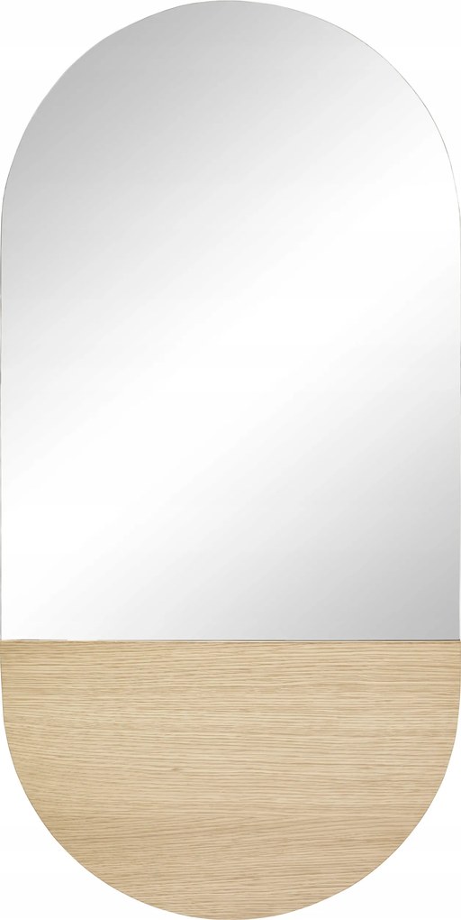 Hübsch Oak Ovális fali tükör tölgyfa panellel 100 cm