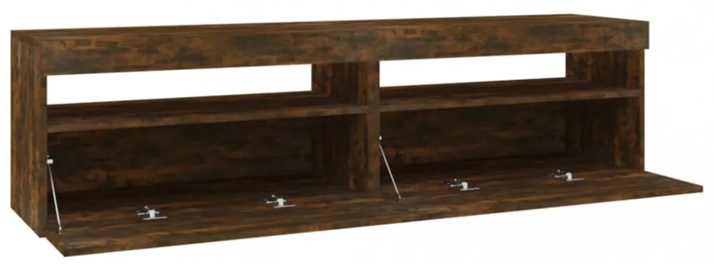 2 db füstös tölgy színű TV-szekrény LED-ekkel 75 x 35 x 40 cm