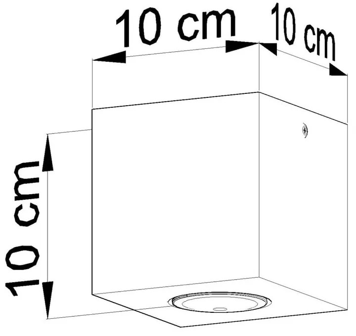 Szürke spotlámpa 10x10 cm Geo – Sollux