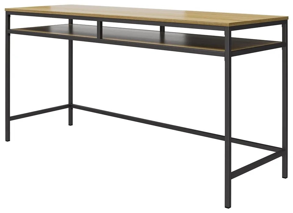 Íróasztal tölgyfa dekoros asztallappal 51x153 cm Bradford – Støraa