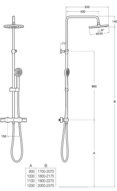 Roca A5A2F18C00 - Zuhanyszett termosztátos csapteleppel VICTORIA fényes króm