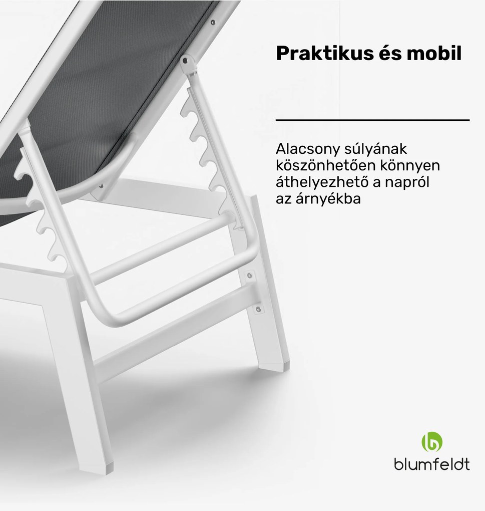 Renazzo Lounge napozóágy | 120 kg teherbírás | 5 fokozat | vízlepergető