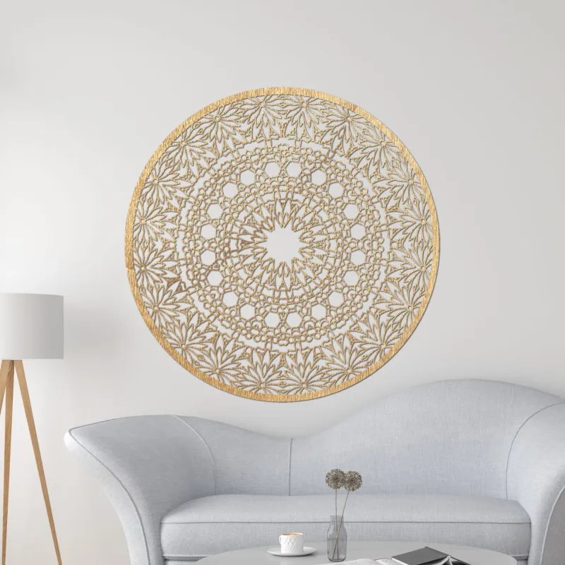 Fából készült mandala a falon | POIET