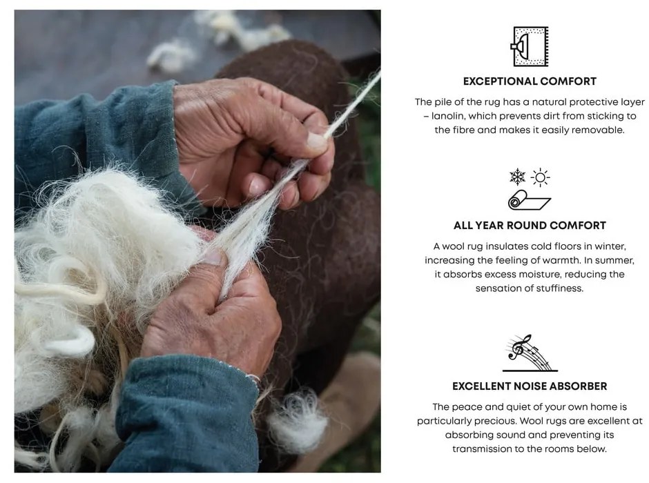 Kék gyapjú szőnyeg 160x240 cm Albo – Agnella