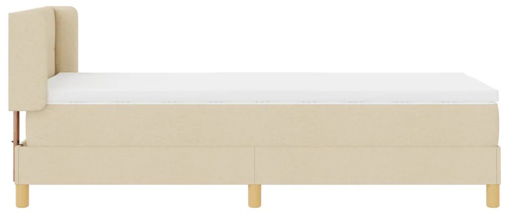 Boxspring ágy matraccal, krém színben, 80 x 200 cm, szövet
